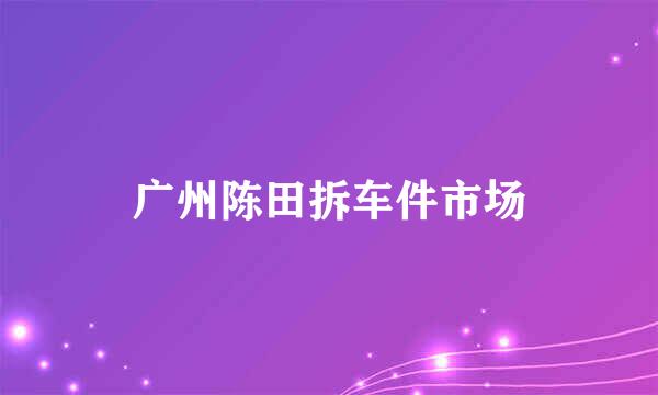 广州陈田拆车件市场