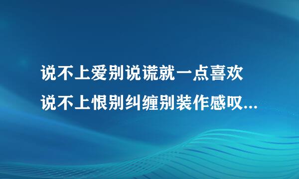 说不上爱别说谎就一点喜欢 说不上恨别纠缠别装作感叹什么意思