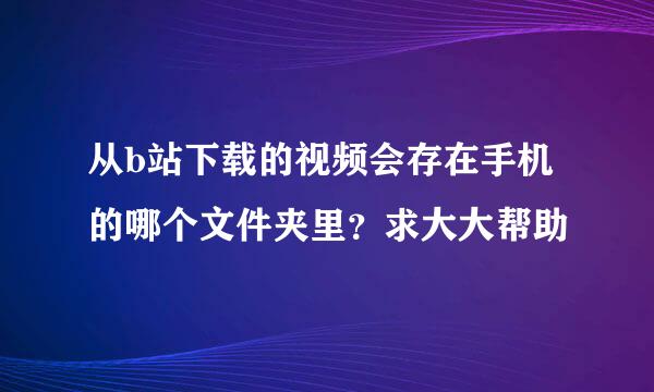 从b站下载的视频会存在手机的哪个文件夹里？求大大帮助