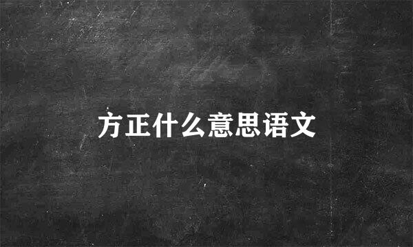 方正什么意思语文