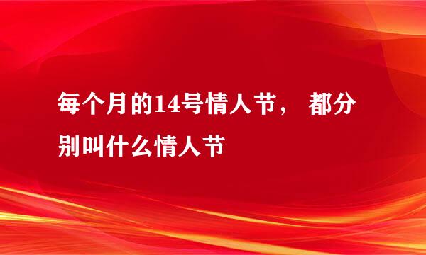 每个月的14号情人节， 都分别叫什么情人节