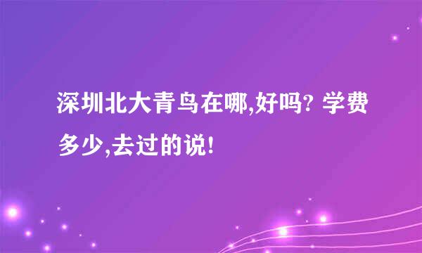 深圳北大青鸟在哪,好吗? 学费多少,去过的说!