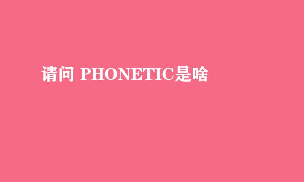 请问 PHONETIC是啥