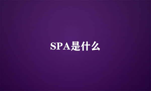 SPA是什么