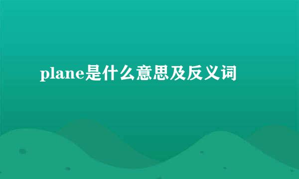 plane是什么意思及反义词