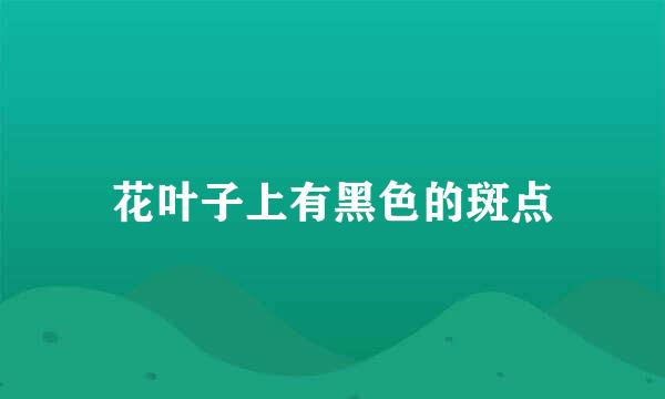 花叶子上有黑色的斑点