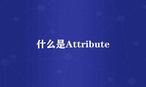 什么是Attribute