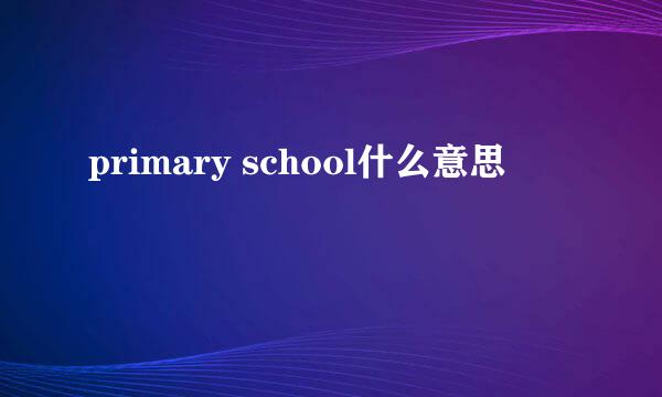 primary school什么意思