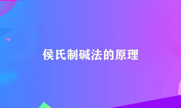 侯氏制碱法的原理