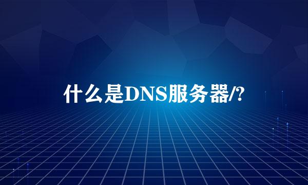 什么是DNS服务器/?