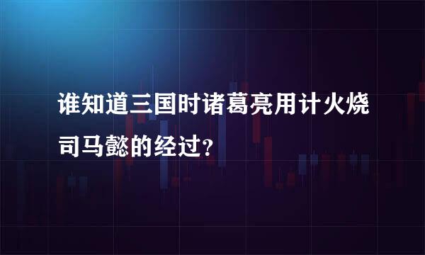 谁知道三国时诸葛亮用计火烧司马懿的经过？