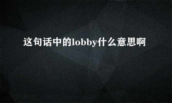 这句话中的lobby什么意思啊