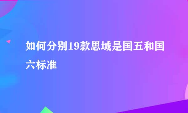 如何分别19款思域是国五和国六标准