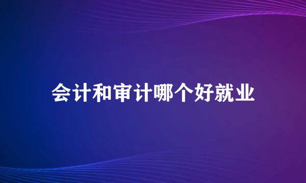 会计和审计哪个好就业