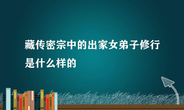 藏传密宗中的出家女弟子修行是什么样的