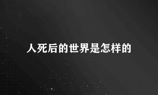 人死后的世界是怎样的