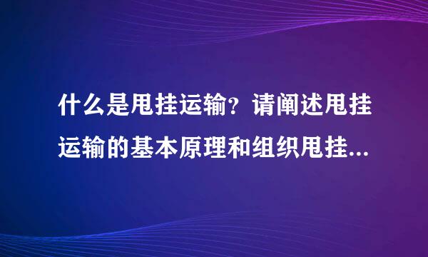 什么是甩挂运输？请阐述甩挂运输的基本原理和组织甩挂运输的意义。