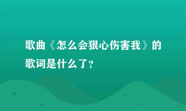 歌曲《怎么会狠心伤害我》的歌词是什么了？