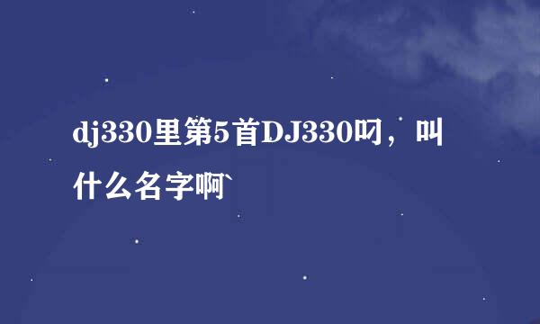 dj330里第5首DJ330叼，叫什么名字啊`