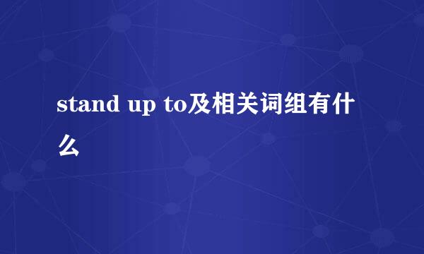 stand up to及相关词组有什么