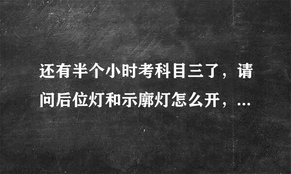 还有半个小时考科目三了，请问后位灯和示廓灯怎么开，其他灯都会，还有考试需要注意哪些呢