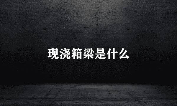 现浇箱梁是什么