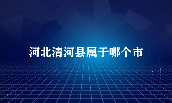 河北清河县属于哪个市