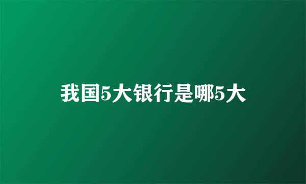 我国5大银行是哪5大