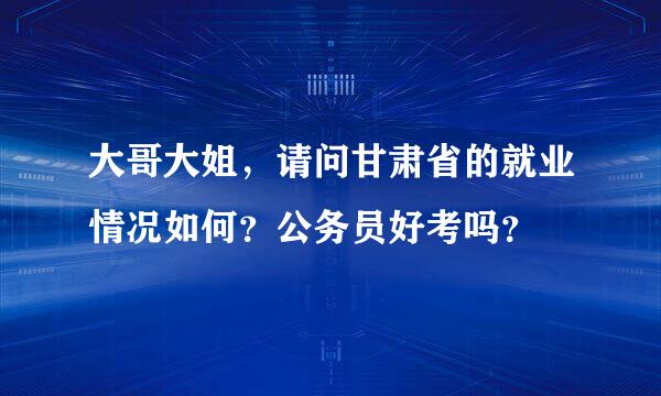 大哥大姐，请问甘肃省的就业情况如何？公务员好考吗？