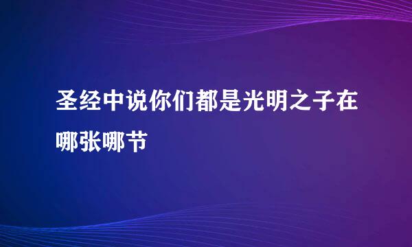 圣经中说你们都是光明之子在哪张哪节