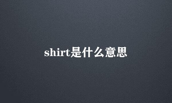 shirt是什么意思