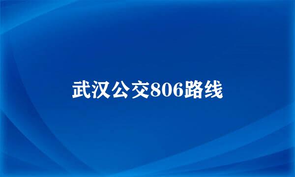 武汉公交806路线