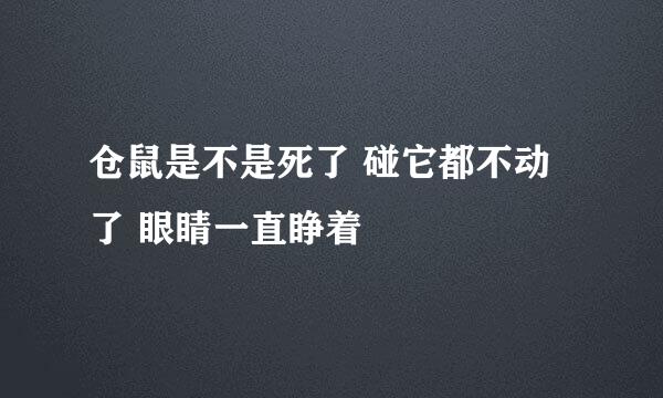 仓鼠是不是死了 碰它都不动了 眼睛一直睁着