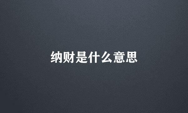 纳财是什么意思