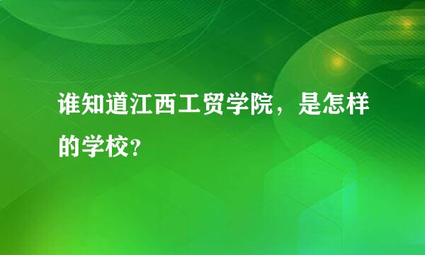 谁知道江西工贸学院，是怎样的学校？