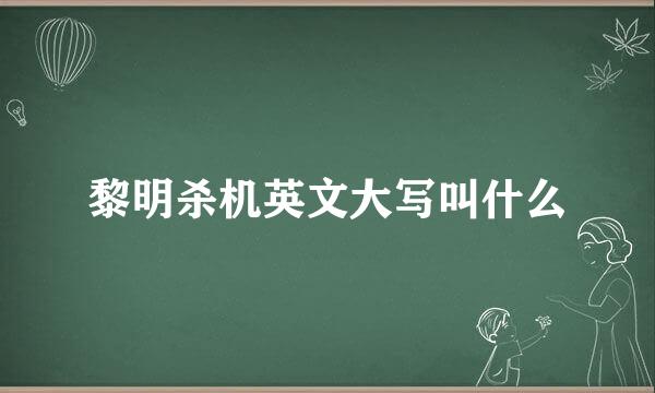 黎明杀机英文大写叫什么