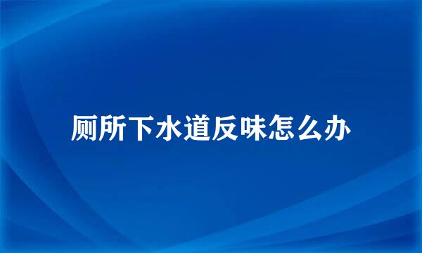 厕所下水道反味怎么办