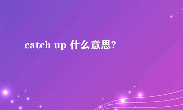 catch up 什么意思?