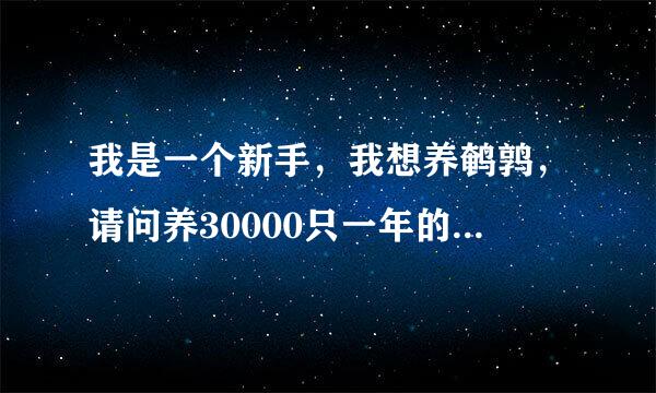 我是一个新手，我想养鹌鹑，请问养30000只一年的利润是多少