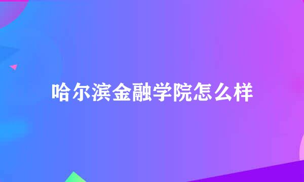 哈尔滨金融学院怎么样