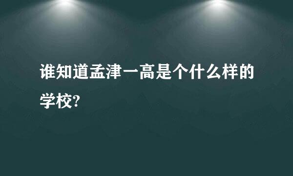 谁知道孟津一高是个什么样的学校?