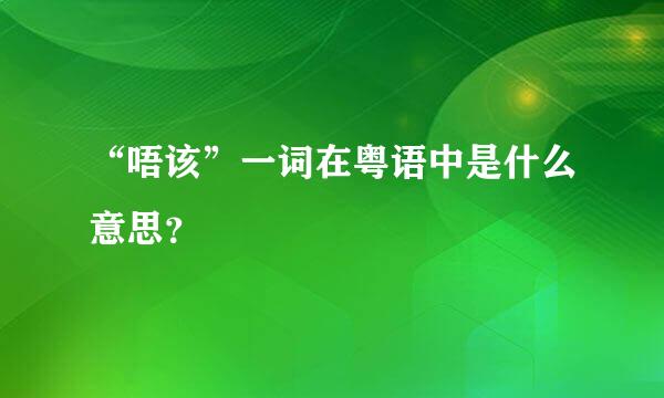 “唔该”一词在粤语中是什么意思？