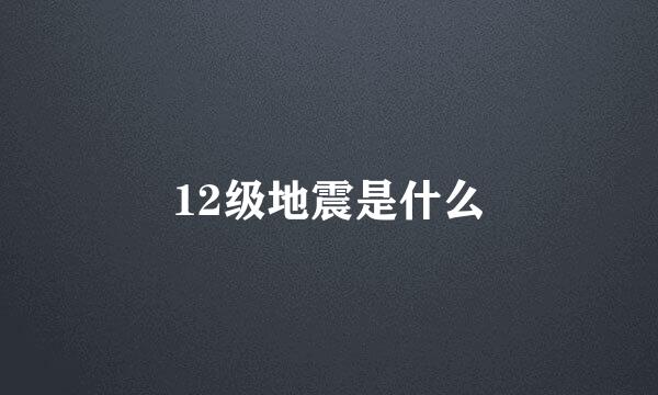 12级地震是什么