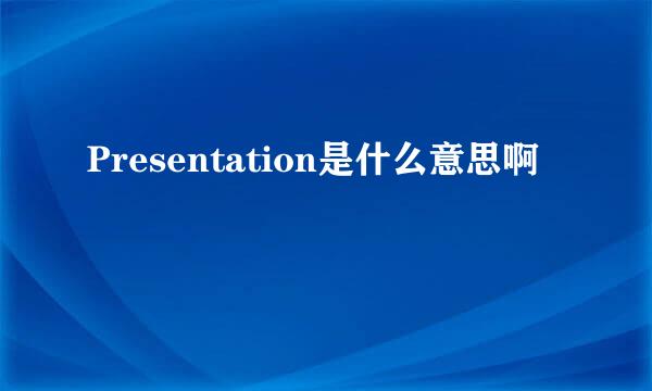 Presentation是什么意思啊