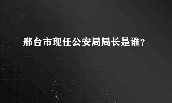 邢台市现任公安局局长是谁？