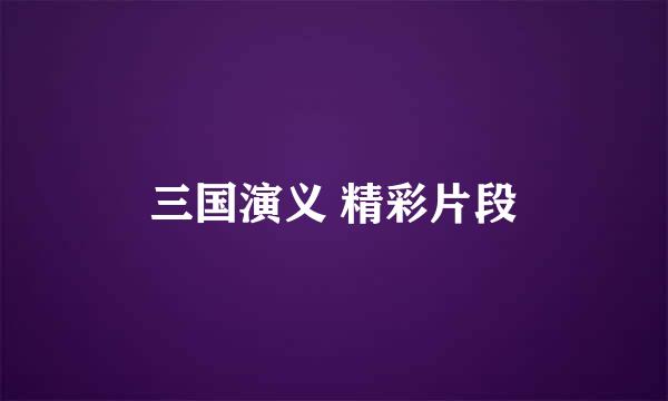 三国演义 精彩片段