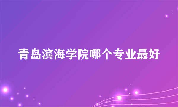 青岛滨海学院哪个专业最好