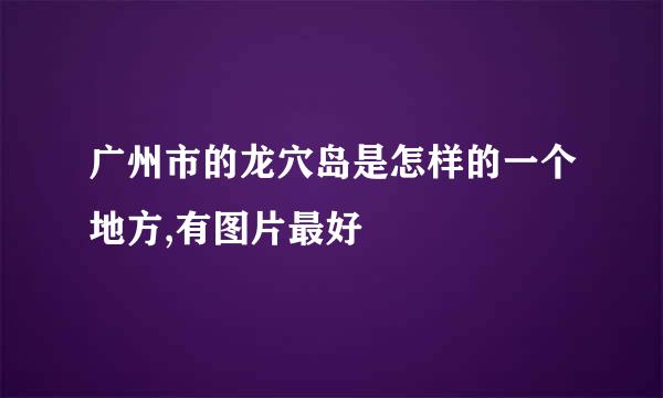 广州市的龙穴岛是怎样的一个地方,有图片最好