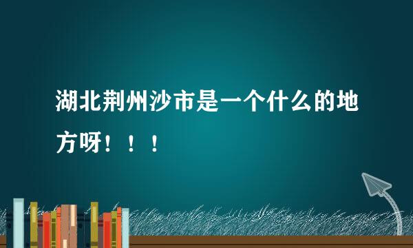 湖北荆州沙市是一个什么的地方呀！！！