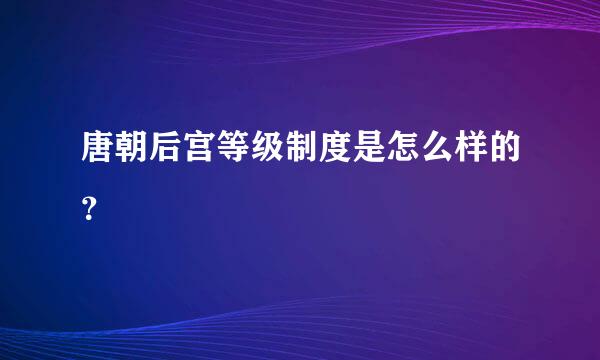 唐朝后宫等级制度是怎么样的？